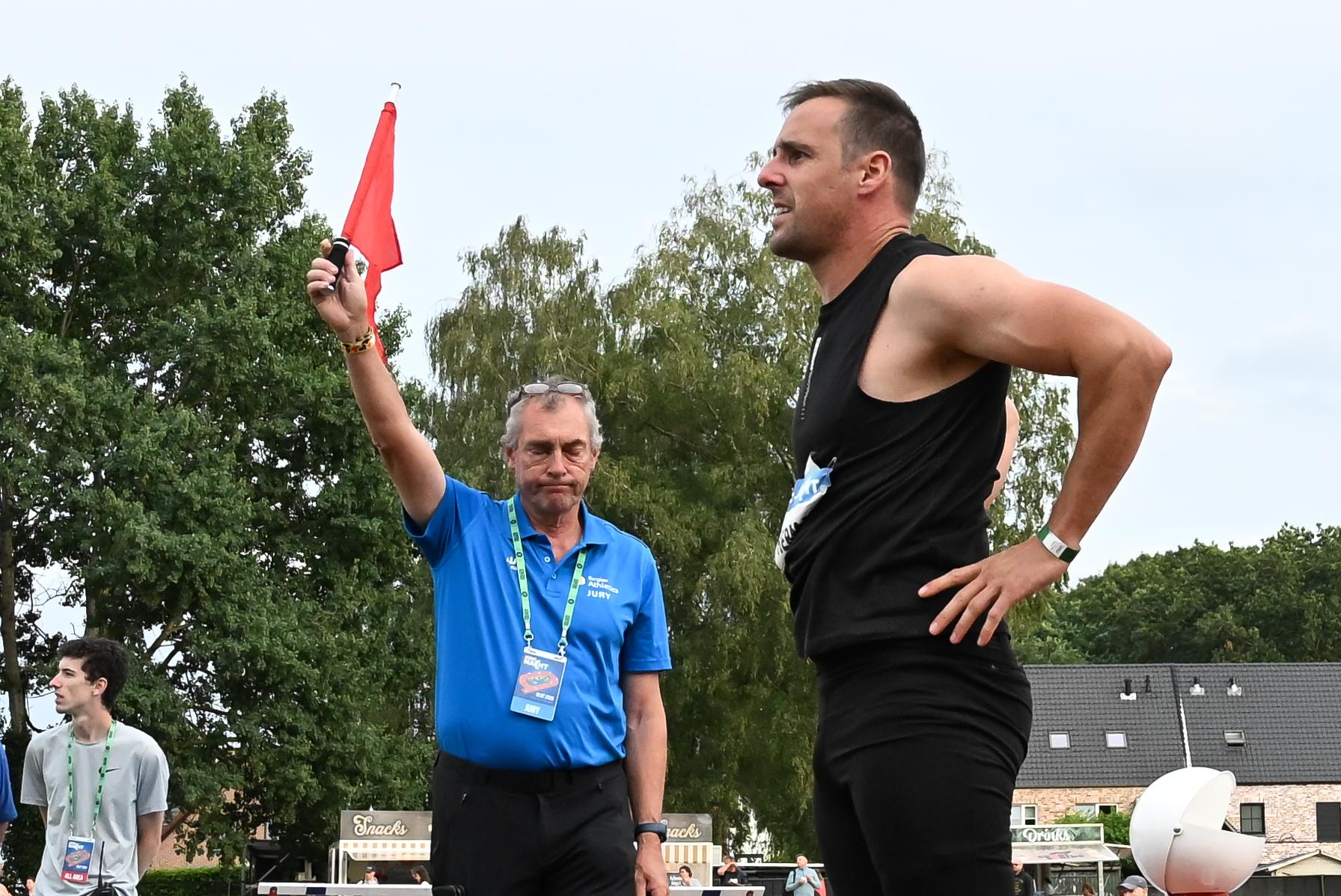 Belgian Timothy Herman pictured during the javelin throw event, at the 47th edition of the Nacht van de Atletiek' athletics meeting in Heusden-Zolder, Saturday 18 July 2026. This Bronze competition is part of the World Athletics Continental Tour. BELGA PHOTO JILL DELSAUX
