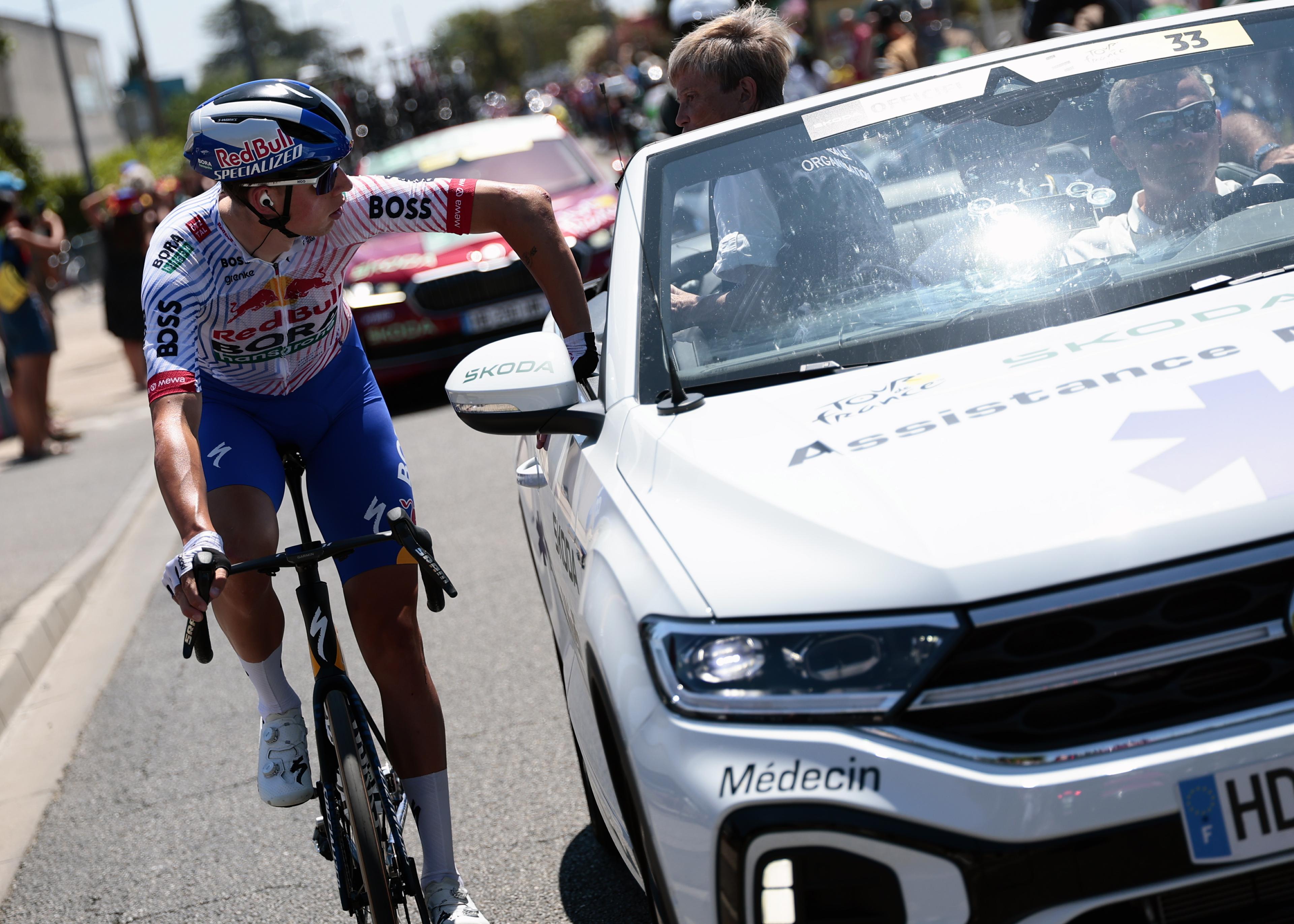 New Zealander Laurence Pithie of Red Bull-BORA-Hansgrohe pictured in action stage 11 of the 2025 Tour de France cycling, from and to Toulouse (154km), on Wednesday 16 July 2025 in France. The 112th edition of the Tour de France starts on Saturday 5 July in Lille, France, and will finish in Paris, France on the 27th of July. BELGA PHOTO POOL LUCA BETTINI