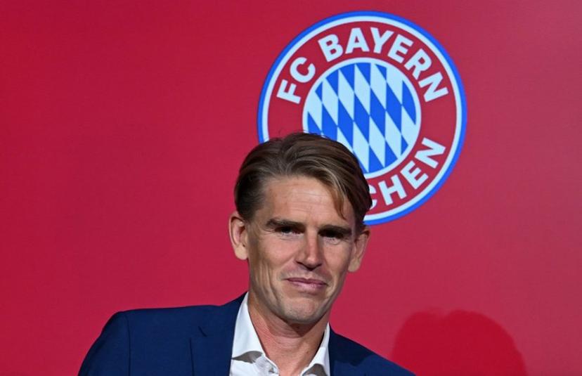 Austrian Christoph Freund is pictured during a press conference as he is presented as new sports director of German first division football club Bayern Munich in Munich, southern Germany, on August 30, 2023.  Christof STACHE / AFP
