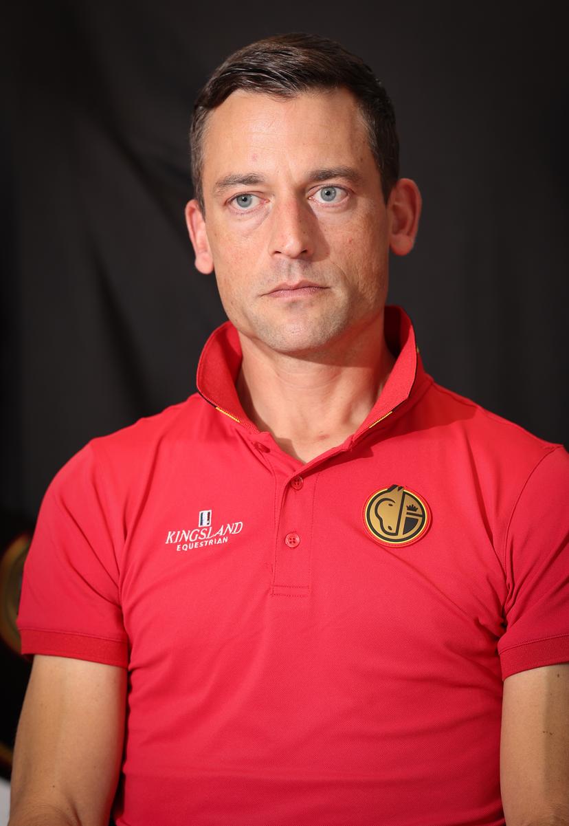 Belgian Justin Verboomen pictured during a press moment of the 'Red Musketeers' riders that will compete at the upcoming World Championships, on Monday 27 July 2026 in Zaventem. The FEI World Championships will take place in Aachen, Germany from 11 to 23 August. BELGA PHOTO VIRGINIE LEFOUR