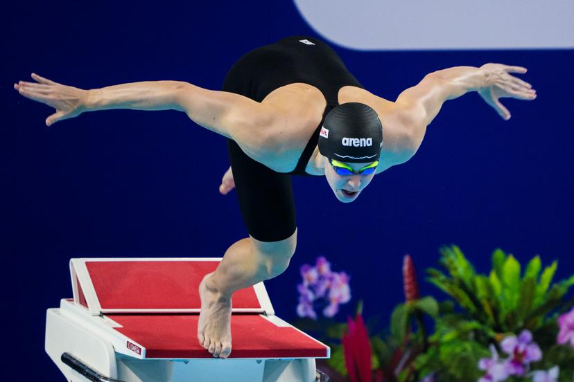 ATTENTION EDITORS - BENELUX ONLY - 250802 Roos Vanotterdijk of Belgium competes in women's 50 meters butterfly swimming final during day 23 of the World Aquatics Championships on August 2, 2025 in Singapore.  Photo: Joel Marklund / BILDBYRÅN / kod JM / JM0715 bbeng simning swimming svømming sim-vm vm sim-vm 2025 world aquatics championships 2025 dam