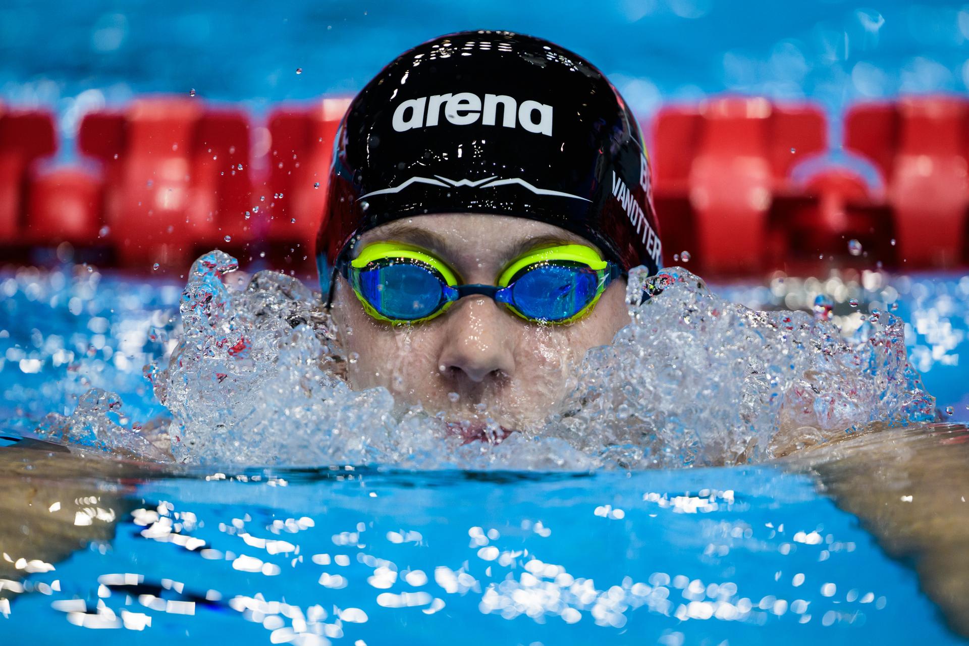 ATTENTION EDITORS - BENELUX ONLY - 250730 Roos Vanotterdijk of Belgium after competing in women's 50 meters backstroke swimming semifinal during day 20 of the World Aquatics Championships on July 30, 2025 in Singapore.  Photo: Joel Marklund / BILDBYRÅN / kod JM / JM0713 bbeng simning swimming svømming sim-vm vm sim-vm 2025 world aquatics championships 2025