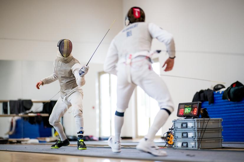 Athlete Stef De Greef and Athlete Oscar Geudvert pictured during the annual winter camp of Team Belgium organized by the BOIC-COIB Belgian Olympic Committee, in Belek, Turkey, Sunday 23 November 2025. The camp takes place from 19 to 26 November and focuses on the initial preparations for the 2028 Olympic Games in Los Angeles. BELGA PHOTO JASPER JACOBS