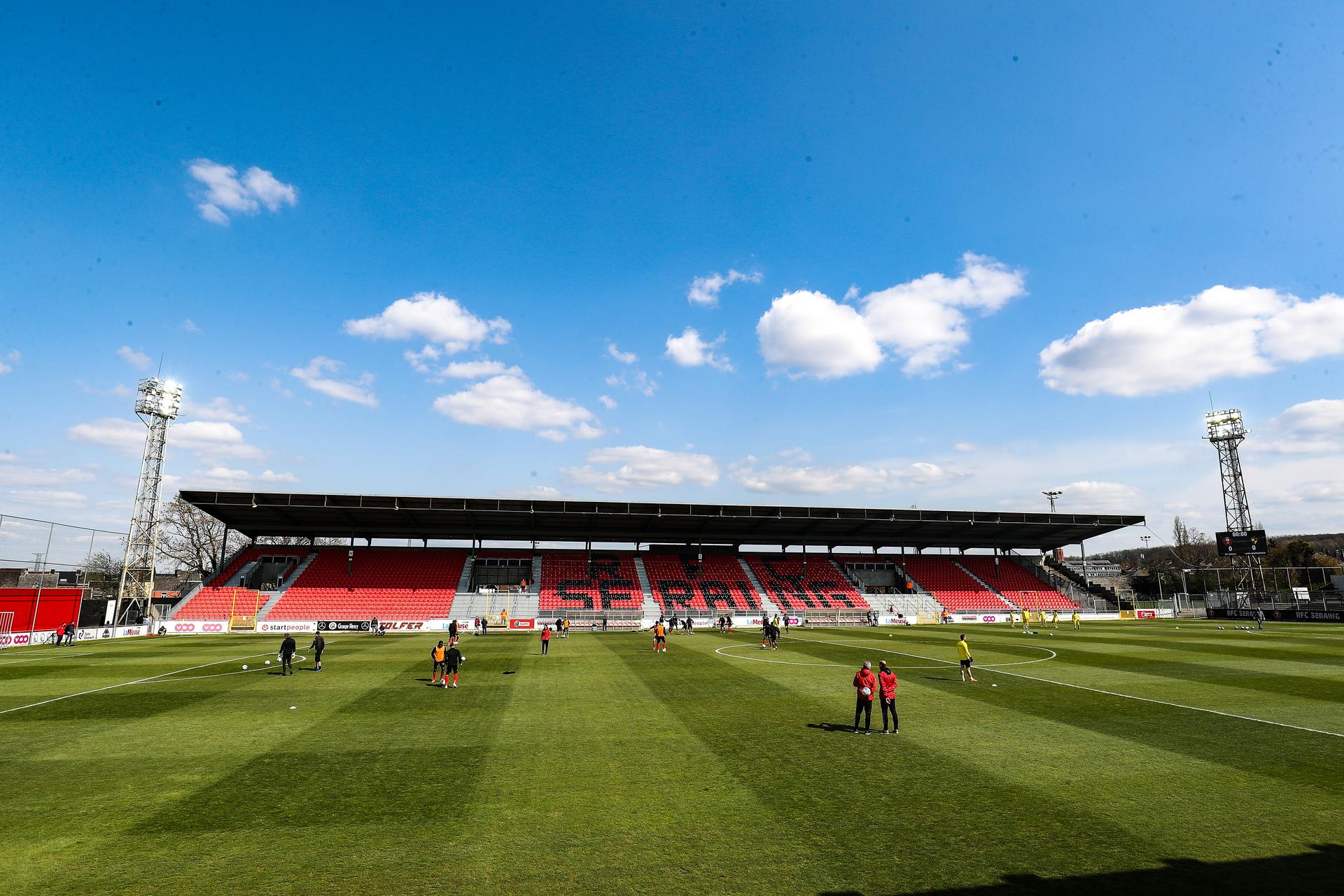 Illustration picture shows the Pairay football Stadium (RFC Seraing) ahead of a soccer match between RFC Seraing and Lierse Kempenzonen, Saturday 17 April 2021 in Seraing, on day 27 of the 'Proximus League' 1B second division of the Belgian soccer championship. BELGA PHOTO BRUNO FAHY