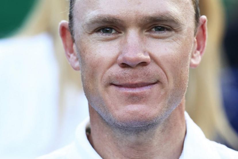 Kenyan-British cyclist Chris Froome looks on as he attends the Monte Carlo ATP Masters Series Tournament semi final tennis match between Norway's Casper Ruud and Serbia's Novak Djokovic on the Rainier III court at the Monte Carlo Country Club on April 13, 2024.  Valery HACHE / AFP