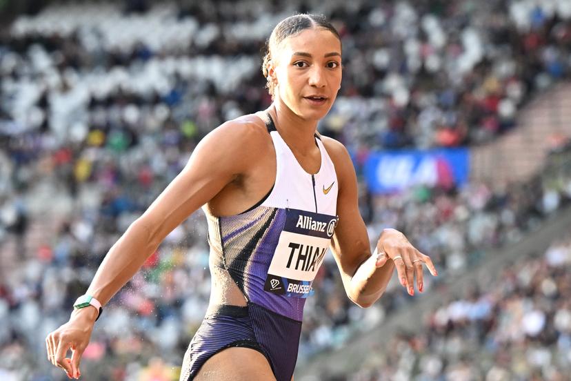 Belgian Nafissatou Nafi Thiam pictured during the women's long jump event at the 49th edition of the Memorial Van Damme Diamond League athletics event in Brussels, Friday 22 August 2025. BELGA PHOTO DAVID PINTENS