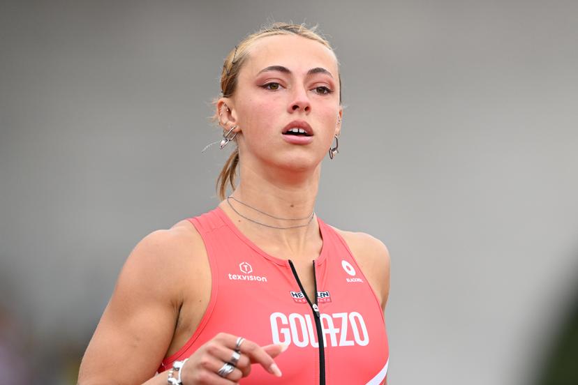 Belgian Rani Rosius pictured in action during the women's 200m race, at the Belgian athletics championships, Sunday 26 July 2026 in Kessel-Lo, Leuven. BELGA PHOTO JILL DELSAUX