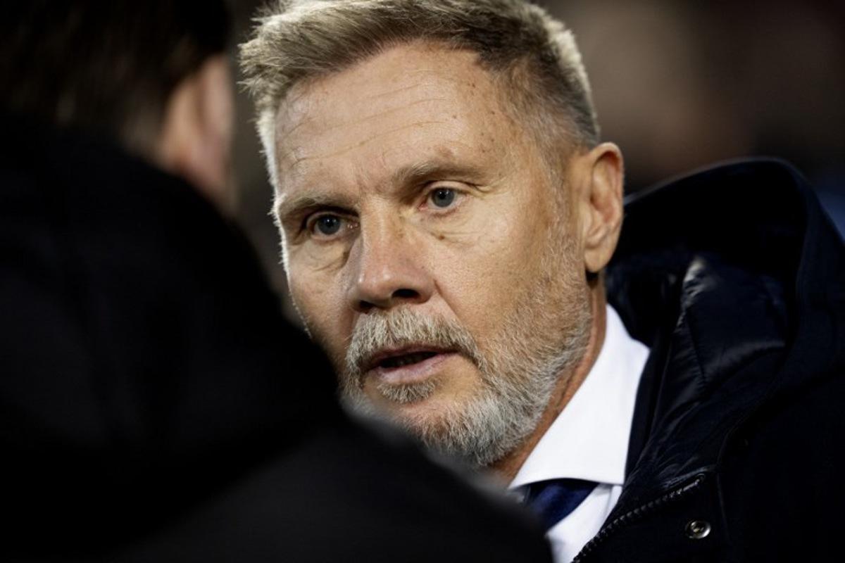 RC Genk's German coach Thorsten Fink is seen during the UEFA Europa League football match between FC Midtjylland and RC Genk in Herning, Denmark on December 11, 2025.  Bo Amstrup / Ritzau Scanpix / AFP
