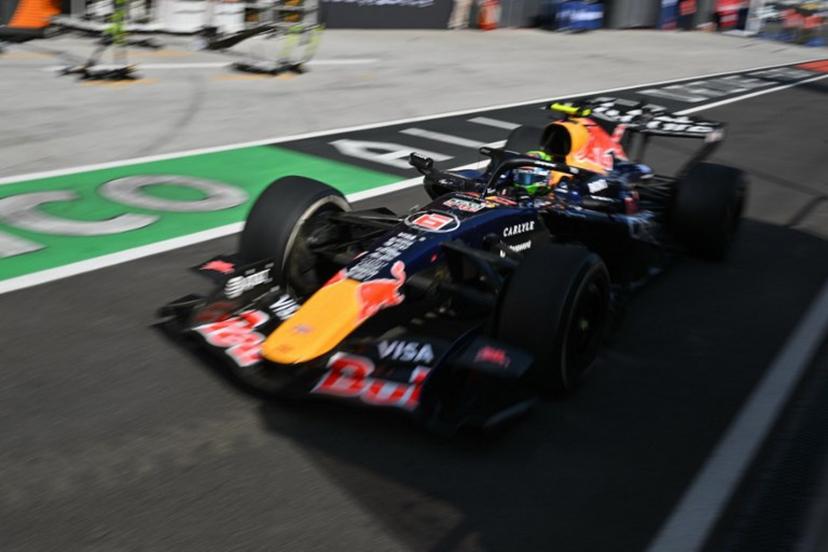 Red Bull Racing's French driver Isack Hadjar drives throug the pits during the Formula One Hungarian Grand Prix at the Hungaroring racetrack in Mogyorod near Budapest, Hungary, on July 26, 2026.  Andrej ISAKOVIC / POOL / AFP