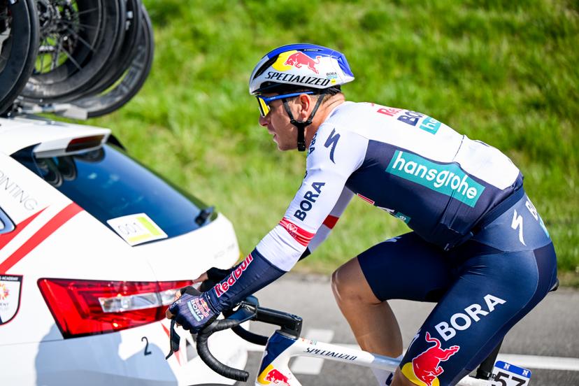 Dutch Danny Van Poppel of RedBull-BORA-hansgrohe pictured in action during the men's race of the 113th edition of the 'Scheldeprijs' one day cycling event, 202,8 km from Terneuzen, the Netherlands to Schoten, Belgium on Wednesday 09 April 2025. BELGA PHOTO TOM GOYVAERTS