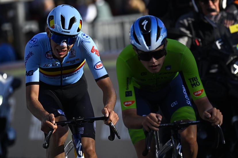 Belgian Sander Willems pictured in action during the Junior Men race (134km) at the cycling World Championship, in Montreal, Canada, Thursday 24 September 2026. The UCI road world championships are taking place from 20 to 27 September, in Montreal, Canada. BELGA PHOTO JASPER JACOBS
