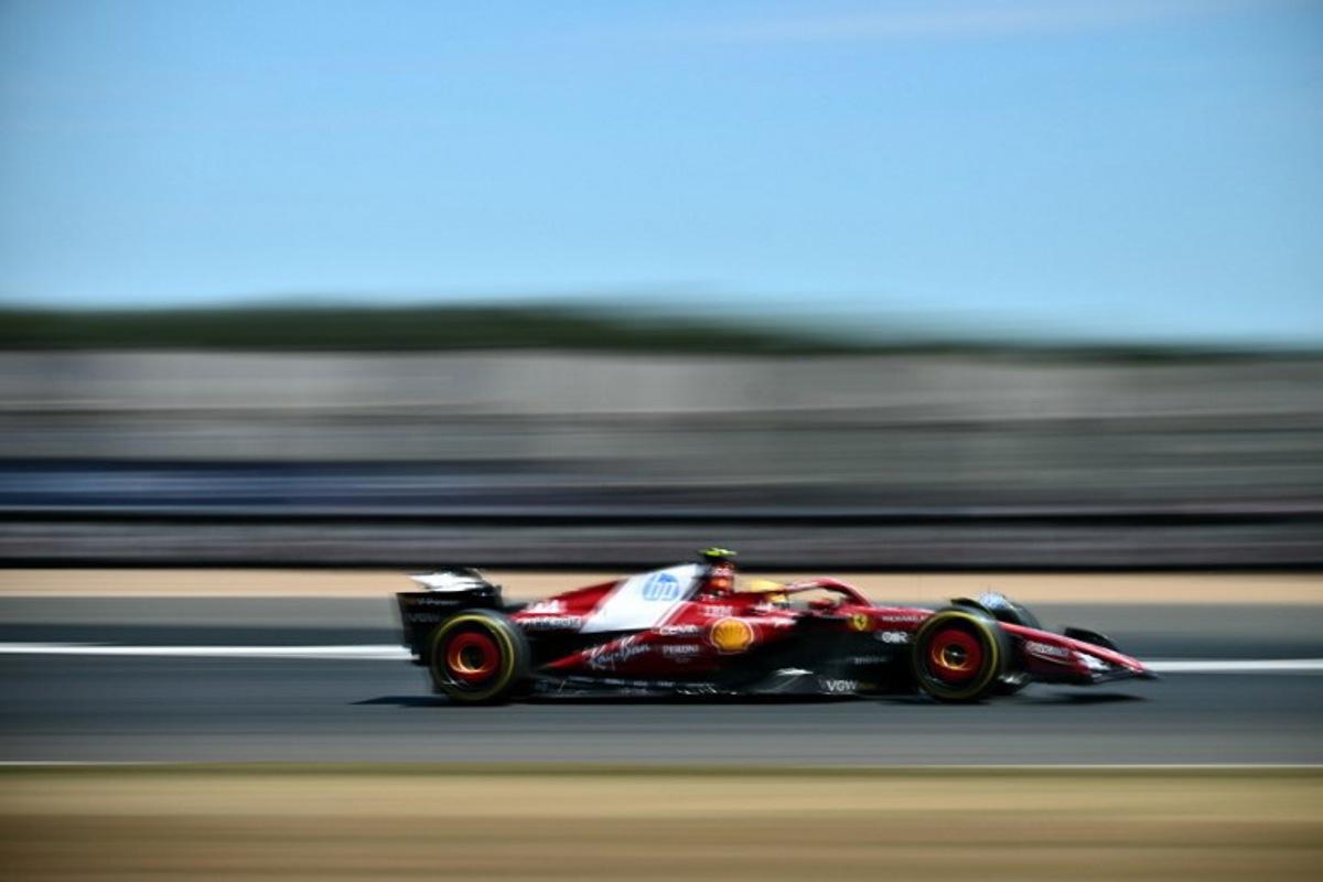 Ferrari's British driver Lewis Hamilton takes part in the first practice session ahead of the Formula One British Grand Prix at the Silverstone motor racing circuit in Silverstone, central England, on July 4, 2025.  Ben STANSALL / AFP