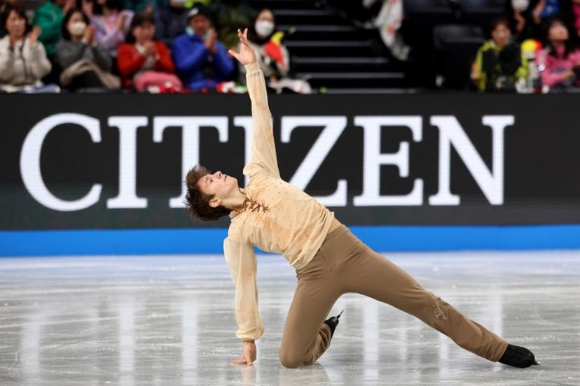 Belgium's Denis Krouglov competes in the Junior Men Free Skating at the ISU Grand Prix of Figure Skating Final in Nagoya on December 5, 2025.  PAUL MILLER / AFP