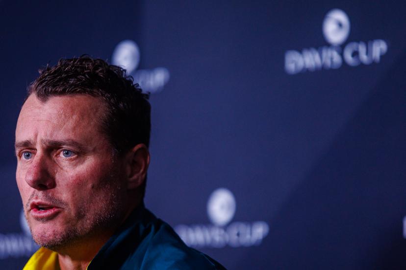 Australian Davis Cup captain Lleyton Hewitt pictured duringa a pre-draw press conference of the Australian team, Thursday 11 September 2025, in Ken Rosewall Arena, Sydney, Australia. Australia will compete this weekend in the second round of the Davis Cup qualifiers against Belgium. BELGA PHOTO PATRICK HAMILTON