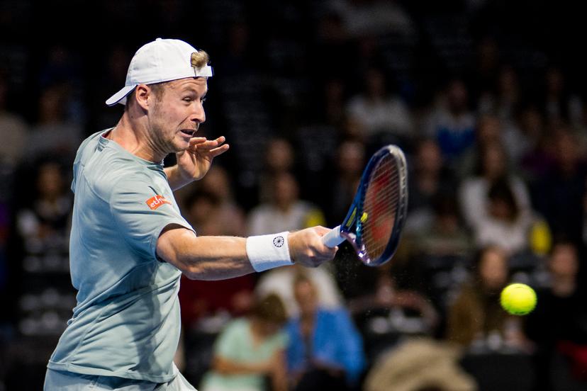 Belgian Gauthier Onclin pictured in action during the European Open ATP tennis tournament in Brussels, on Sunday 12 October 2025. This year's edition of the tournament is taking place from 12 to 19 October 2025. BELGA PHOTO JASPER JACOBS