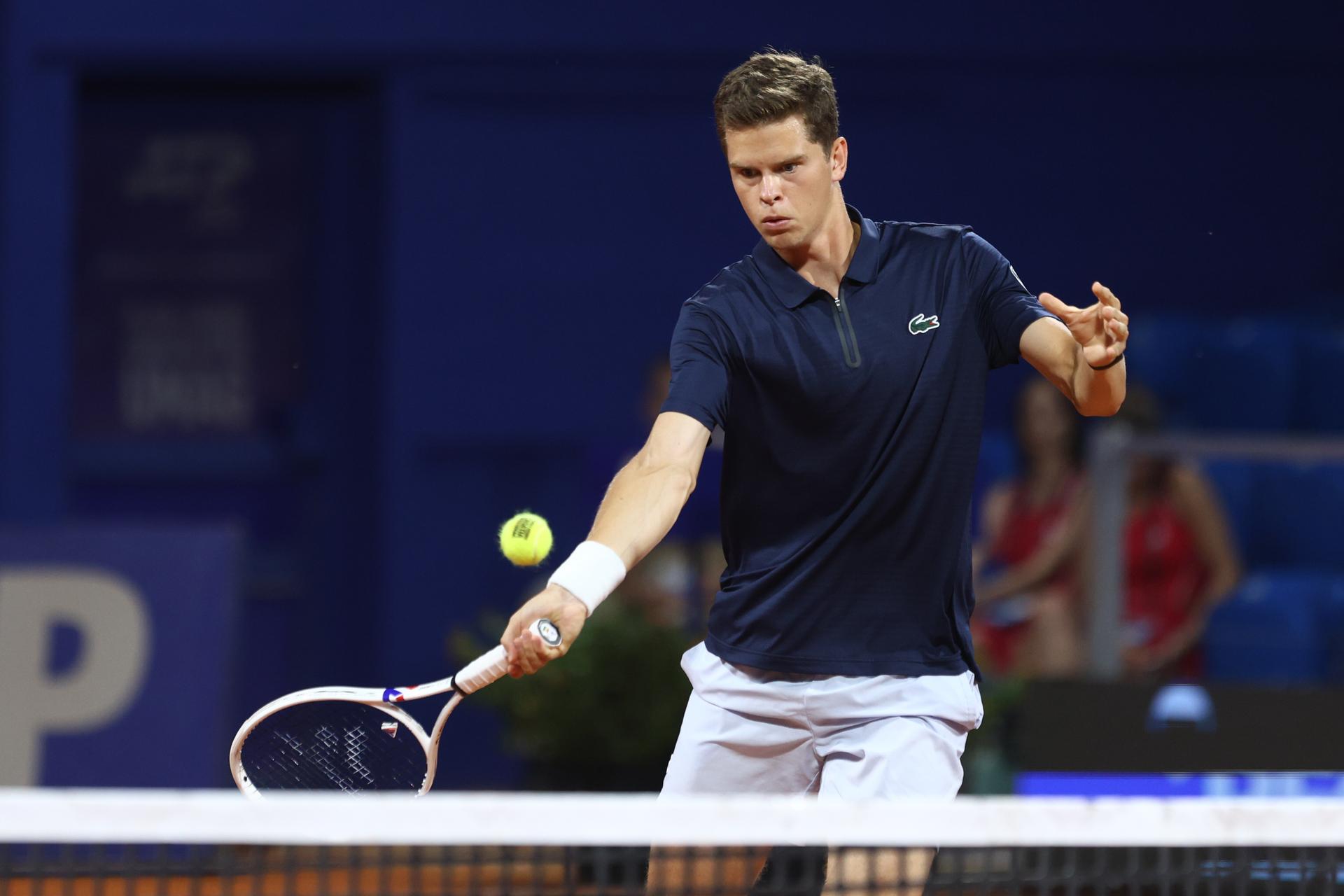 Alexander Blockx of Belgium competes during the first round match against Titouan Droguet of France at the ATP Croatia Open Umag at Stadium "Goran Ivanisevic" on July 14, 2026. in Umag, Croatia. Photo: Srecko Niketic/PIXSELL BELGIUM ONLY