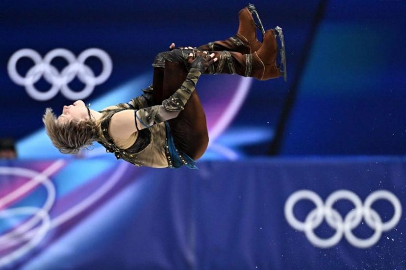 USA's Ilia Malinin competes in the figure skating men's singles short program during the Milano Cortina 2026 Winter Olympic Games at Milano Ice Skating Arena in Milan on February 10, 2026.  Gabriel BOUYS / AFP