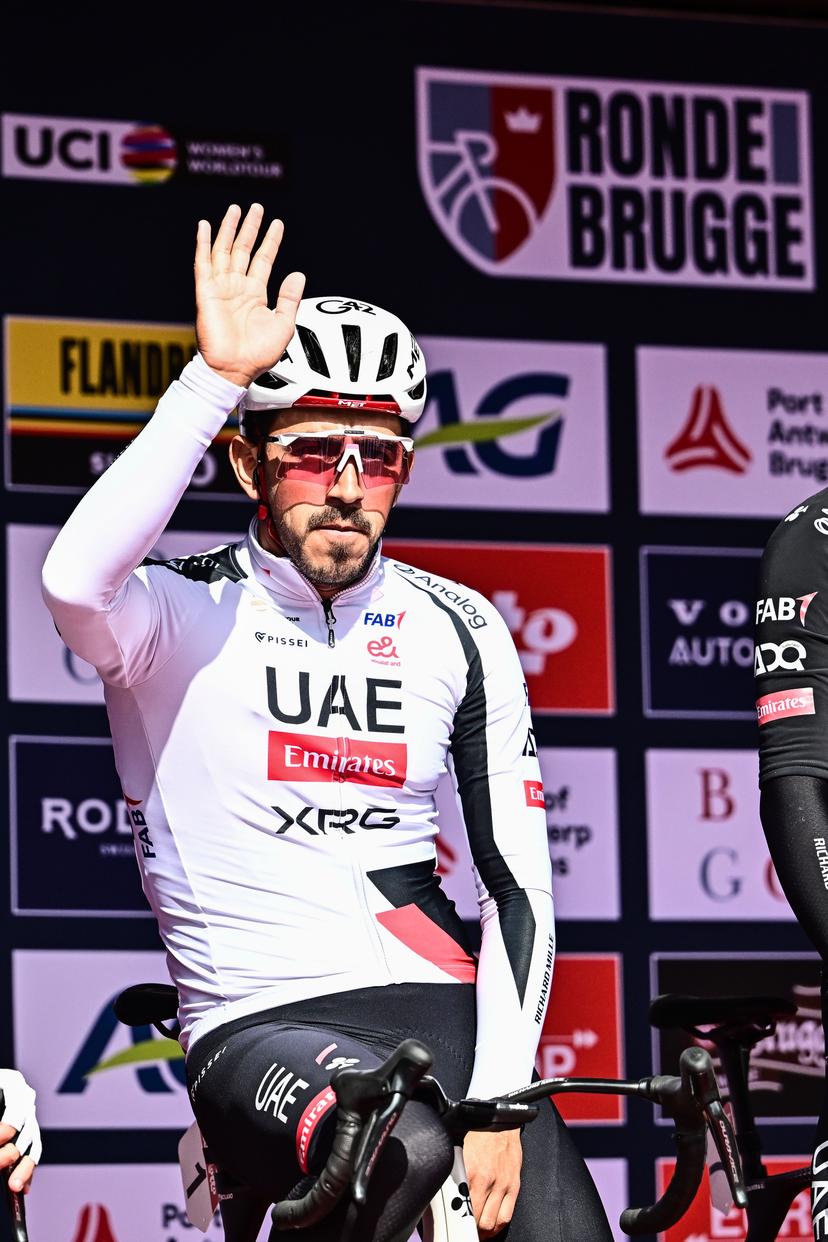 Colombian Juan Sebastian Molano of UAE Team Emirates-XRG pictured at the start of the 'Ronde van Brugge' men's elite one-day cycling race, 202,9 km from and to Brugge on Wednesday 25 March 2026. BELGA PHOTO MAARTEN STRAETEMANS
