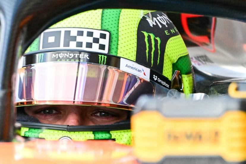 McLaren's British driver Lando Norris sits in his car in pit lane during the practice session for the United States Formula One Grand Prix at the Circuit of the Americas in Austin, Texas, on October 17, 2025.  Jim WATSON / AFP