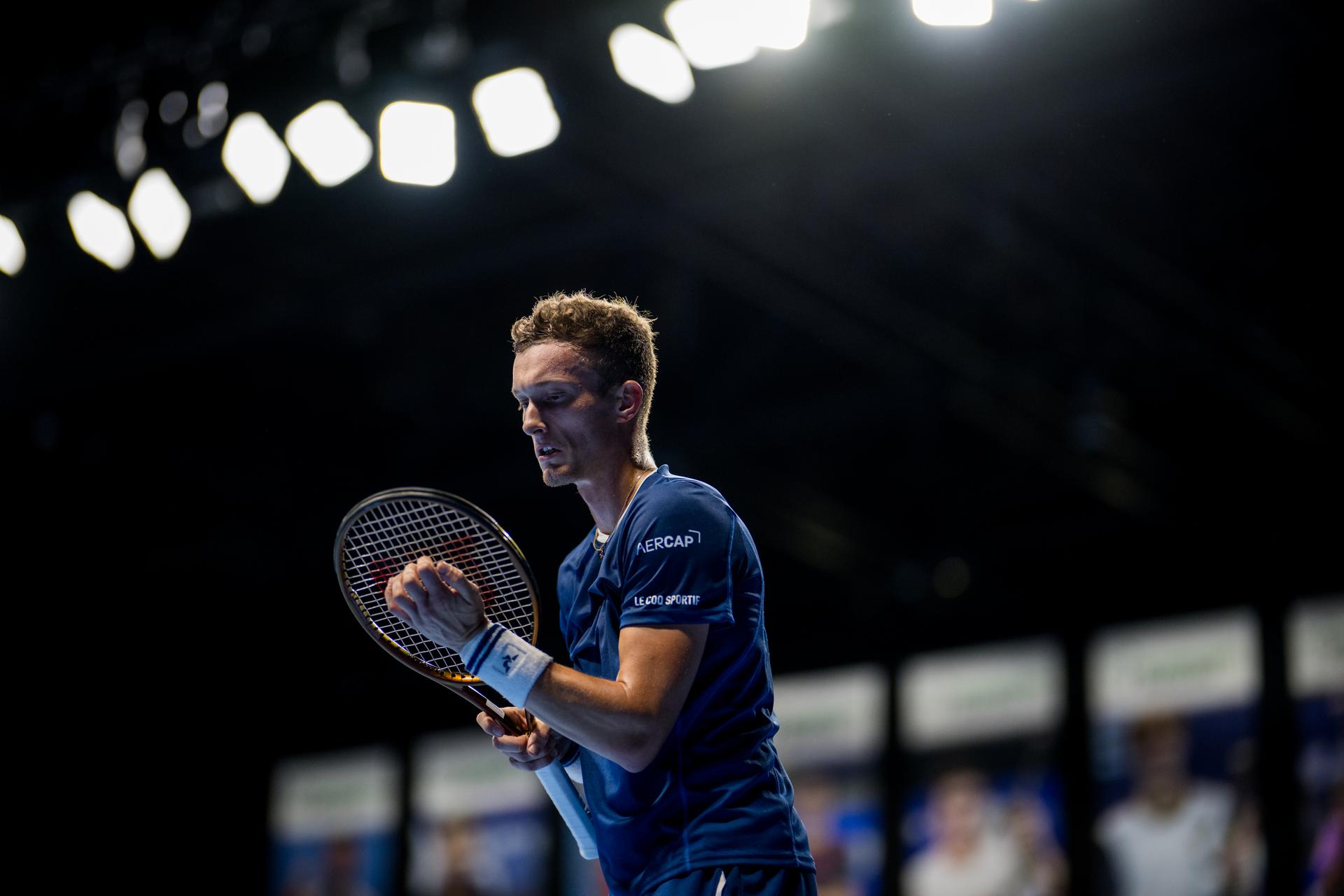 Czech Jiri Lehecka pictured during the European Open ATP tennis tournament in Brussels, on Wednesday 15 October 2025. This year's edition of the tournament is taking place from 12 to 19 October 2025. BELGA PHOTO JASPER JACOBS