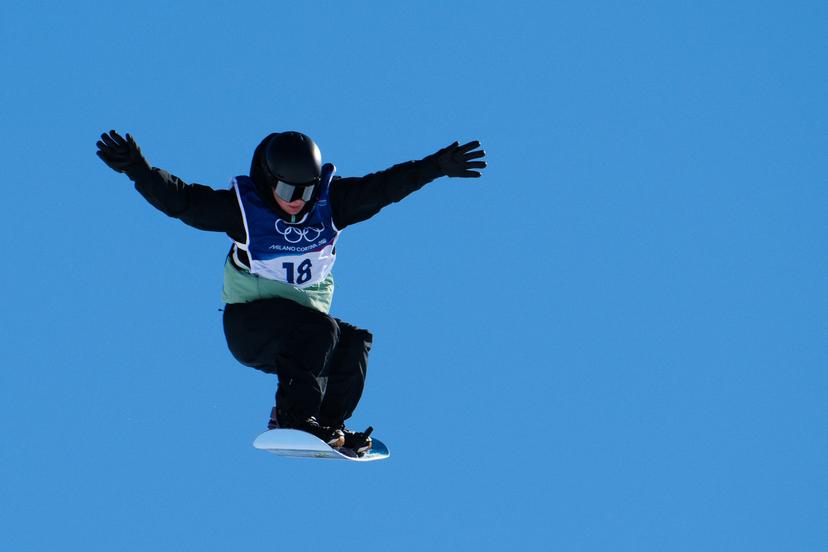 Sky Remans of Belgium competes during the Women's Snowboard Slopestyle Qualification on day nine of the Milano Cortina 2026 Winter Olympic games at Livigno Snow Park on February 15, 2026 in Livigno, Italy. Photo by Laurent Zabulon/ABACAPRESS.COM/ BENELUX ONLY