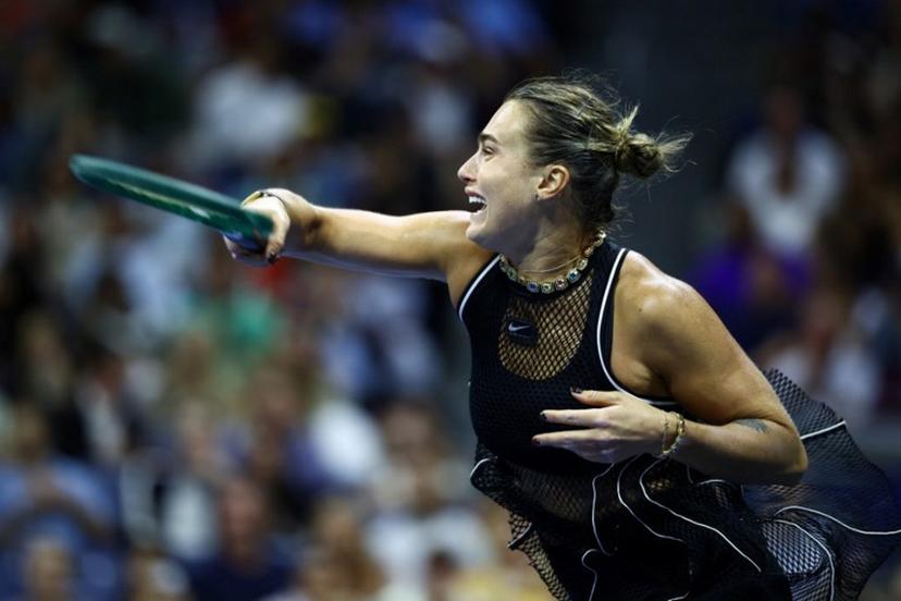 Belarus's Aryna Sabalenka returns a forehand against Russia's Polina Iatcenko during the women's singles second round tennis match on day four of the US Open tennis tournament at the USTA Billie Jean King National Tennis Center in New York City on September 2, 2026.  CHARLY TRIBALLEAU / AFP