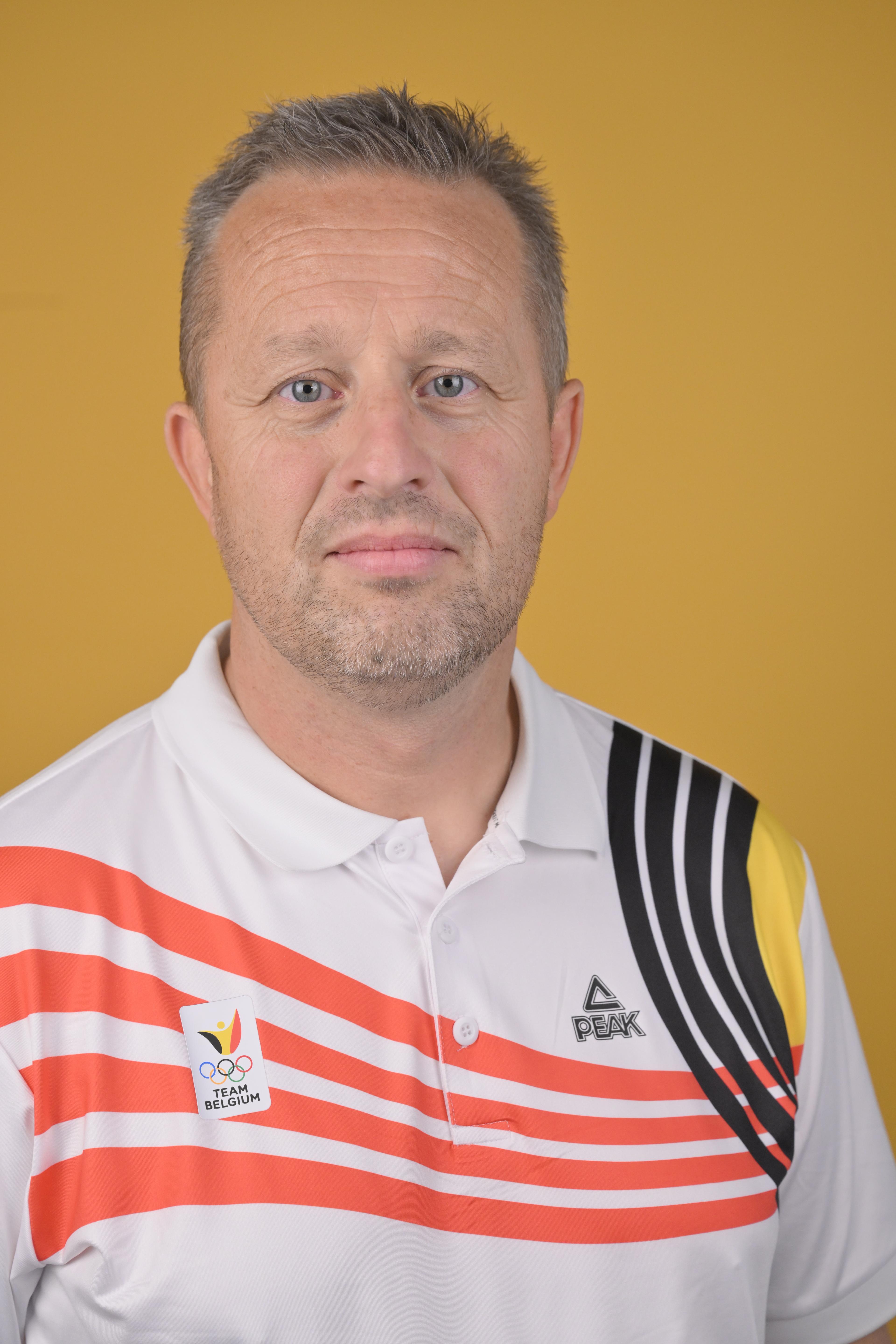 Team Belgium swimming coach Mark Faber poses for the photographer during the annual stage of Team Belgium (13-20/11), in Belek, Turkey, Friday 15 November 2024, BELGA PHOTO ERIC LALMAND