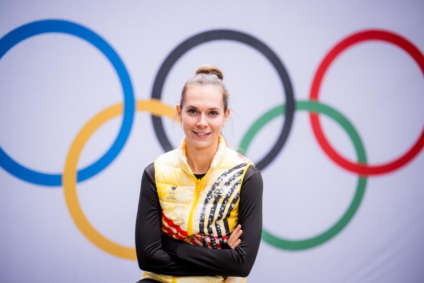 Belgian speed skater Sandrine Tas talks to the press during the Milano Cortina 2026 Olympic Winter Games, on Thursday 05 February 2026 in Milan, Italy. The XXV Winter Olympics take place from 6 to 22 February 2026 in Italy. BELGA PHOTO JASPER JACOBS