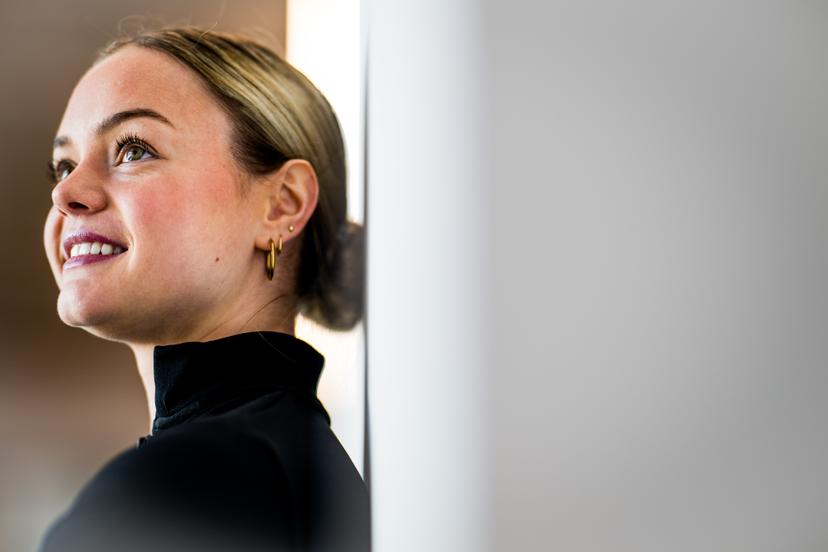 Belgian figure skater Loena Hendrickx pictured during a press moment regarding the season of Belgian figure skater Hendrickx, Monday 27 January 2025 in Antwerp. BELGA PHOTO JASPER JACOBS
