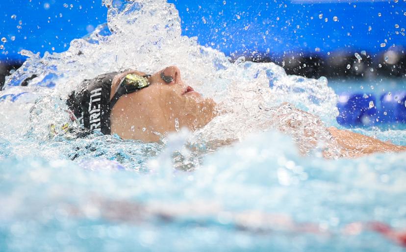 Belgian Noah Verreth pictured in action during the heats of the Men's 100m Backstroke on the sixth day of  the European Aquatics Championships in Paris, France on Saturday 15 August 2026. BELGA PHOTO VIRGINIE LEFOUR