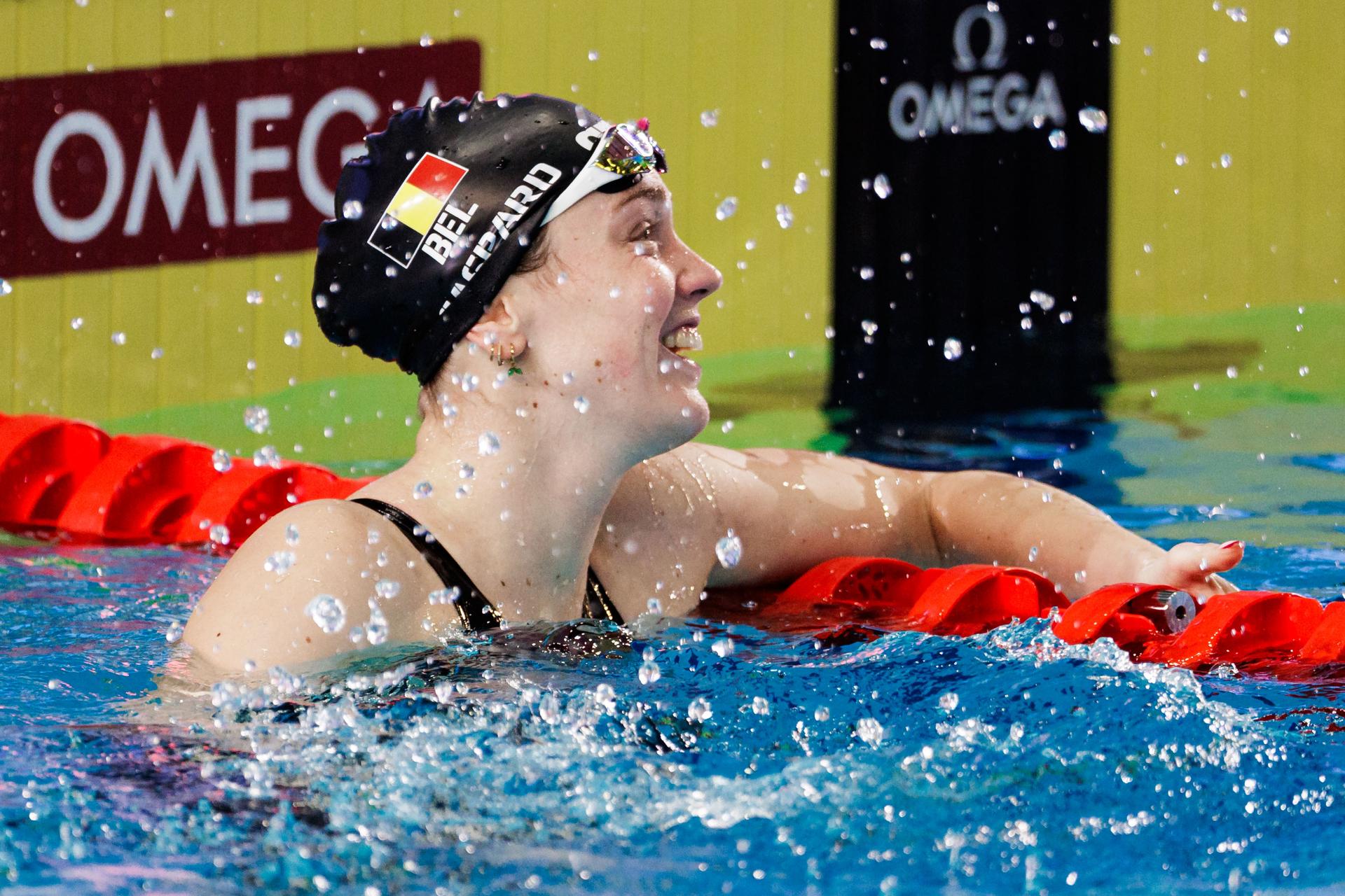 Florine Gaspard of Belgium pictured during the women 100 meter breaststroke final at the European Aquatics Short Course Swimming Championships in Lublin, Poland, on Wednesday 03 December 2025. BELGA PHOTO NIKOLA KRSTIC