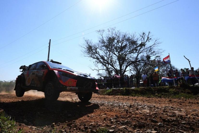 Belgium driver Thierry Neuville and co-driver Martijn Wydaeghe compete in their Hyundai i20 N Rally1 during the Artigas stage of the WRC Rally Paraguay, the 10th round of the FIA World Rally Championship (WRC), in General Artigas near Encarnacion, Paraguay, on August 30, 2025.  Luis ROBAYO / AFP