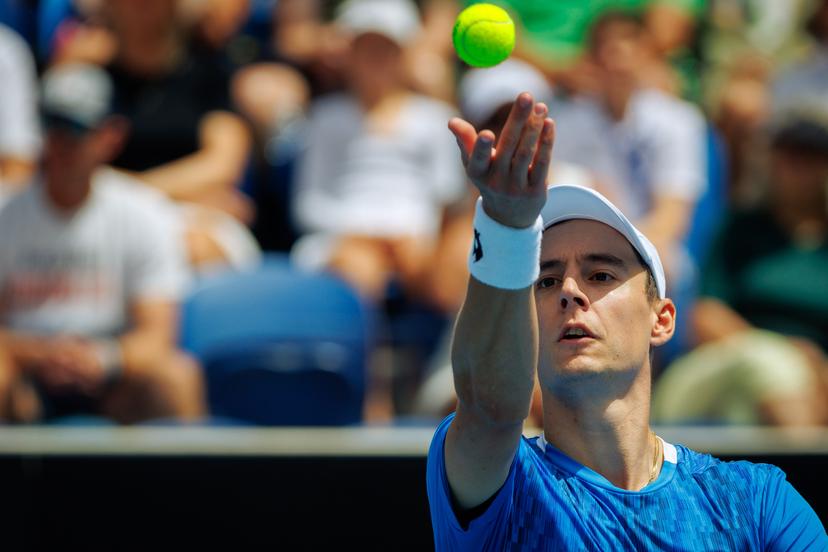 Belgian Joran Vliegen pictured during a doubles tennis match between Belgian-Australian pair Vliegen-Ebden and American pair Krajicek-Ram, in the first round of the men's doubles at the 'Australian Open' Grand Slam tennis tournament, Friday 17 January 2025 in Melbourne Park, Melbourne, Australia. The 2025 edition of the Australian Grand Slam takes place from January 12th to January 26th. BELGA PHOTO PATRICK HAMILTON BENELUX ONLY