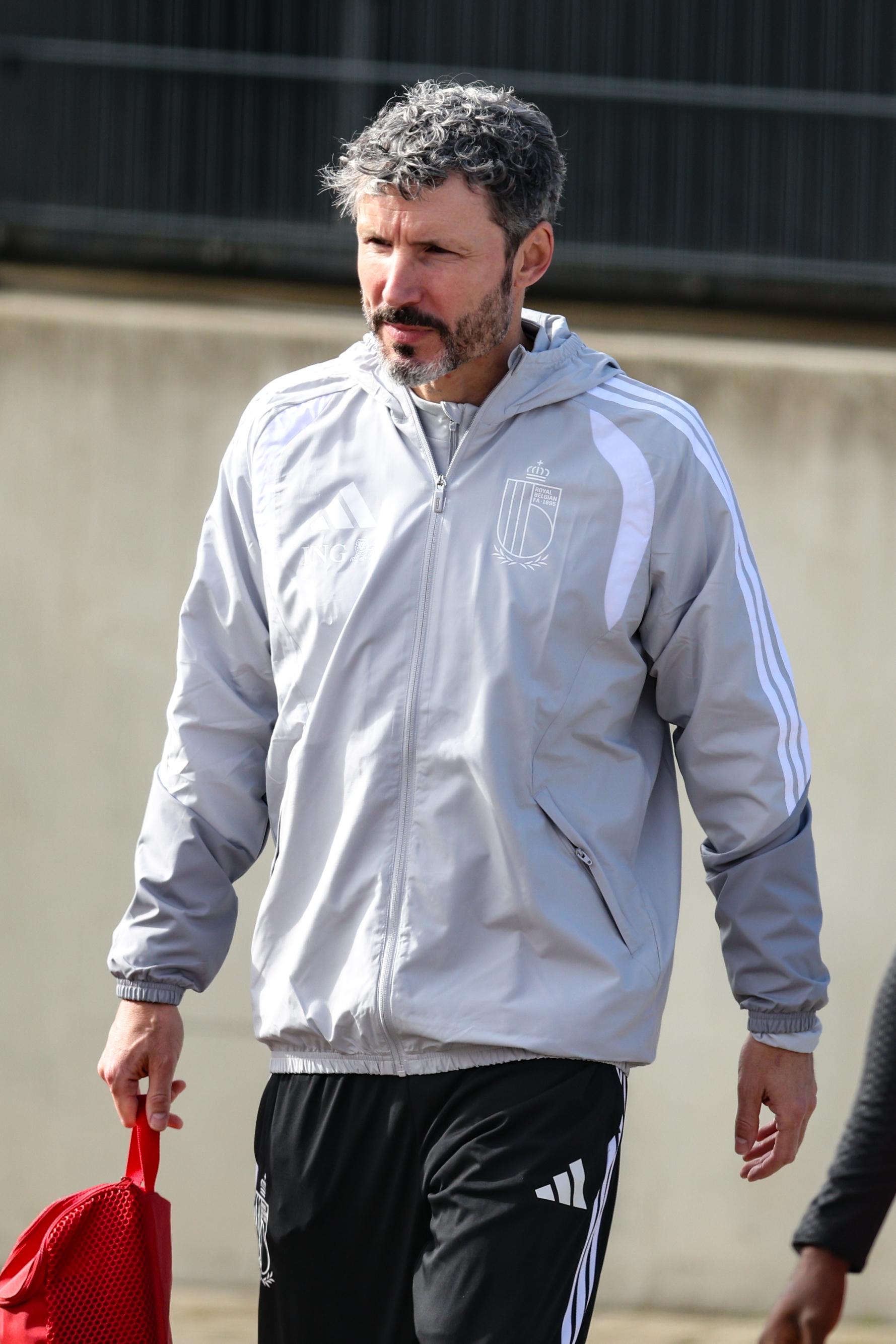 Belgium's head coach Mark van Bommel arrives for a training session of the Red Devils, the Belgian national soccer team, at the national training center in Tubize, Tuesday 22 September 2026. The team is preparing for fixtures in the UEFA Nations League competition. BELGA PHOTO BRUNO FAHY