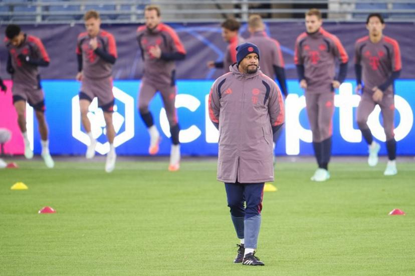 Bayern Munich's Belgian head coach Vincent Kompany oversees the MD-1 training session on the eve of the UEFA Champions League match between Viking and FC Bayern Munich at Lyse Arena in Stavanger, Norway on October 12, 2026.  Lise Åserud / NTB / AFP