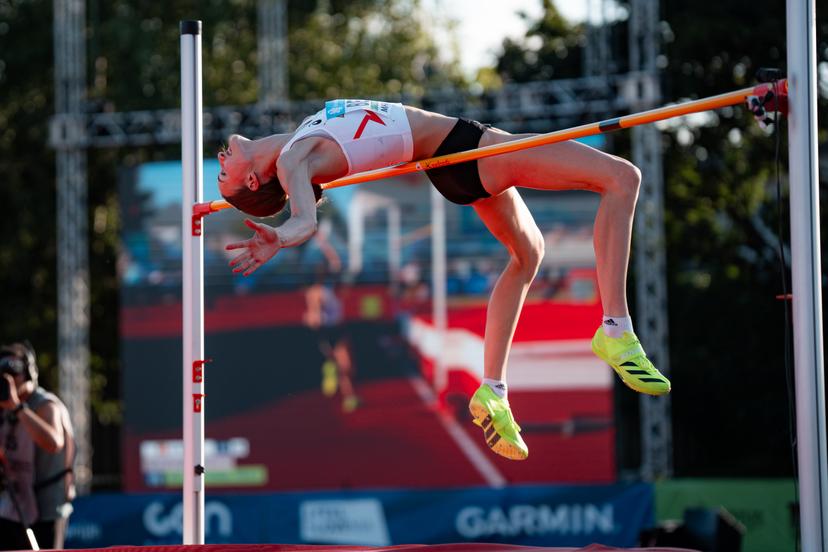 Belgian Merel Maes pictured in action during the European Athletics Team Championships, in Maribor, Slovenia, Sunday 29 June 2025. Team Belgium is competing in the second division on 28 and 29 June. BELGA PHOTO CHIARA MONTESANO