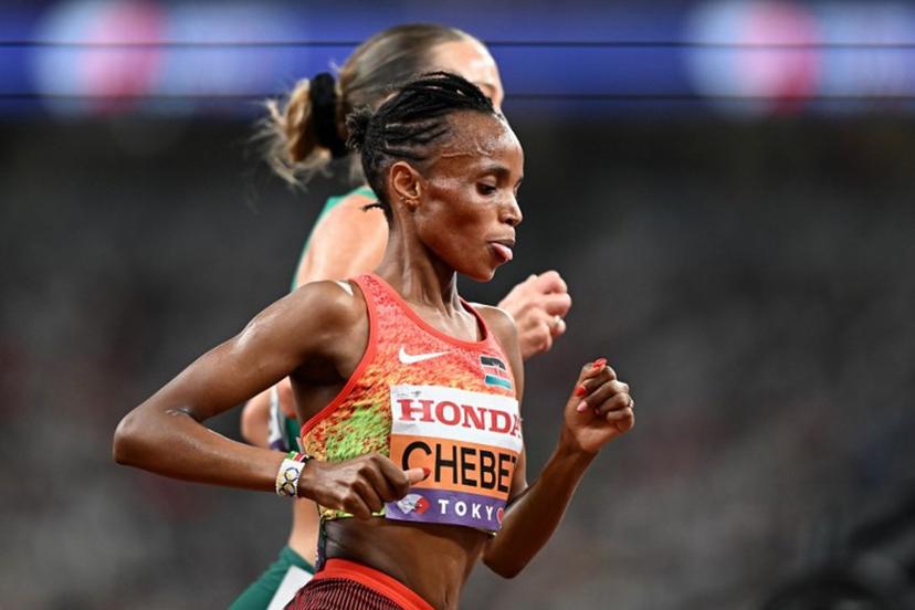 Kenya's Beatrice Chebet competes in the women's 5000M final during the World Athletics Championships in Tokyo on September 20, 2025.  Jewel SAMAD / AFP