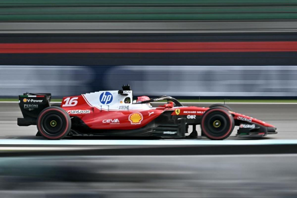 Ferrari's Monegasque driver Charles Leclerc drives during the second practice session ahead of the Formula One Bahrain Grand Prix in Sepang on October 2, 2026.  Lillian SUWANRUMPHA / AFP
