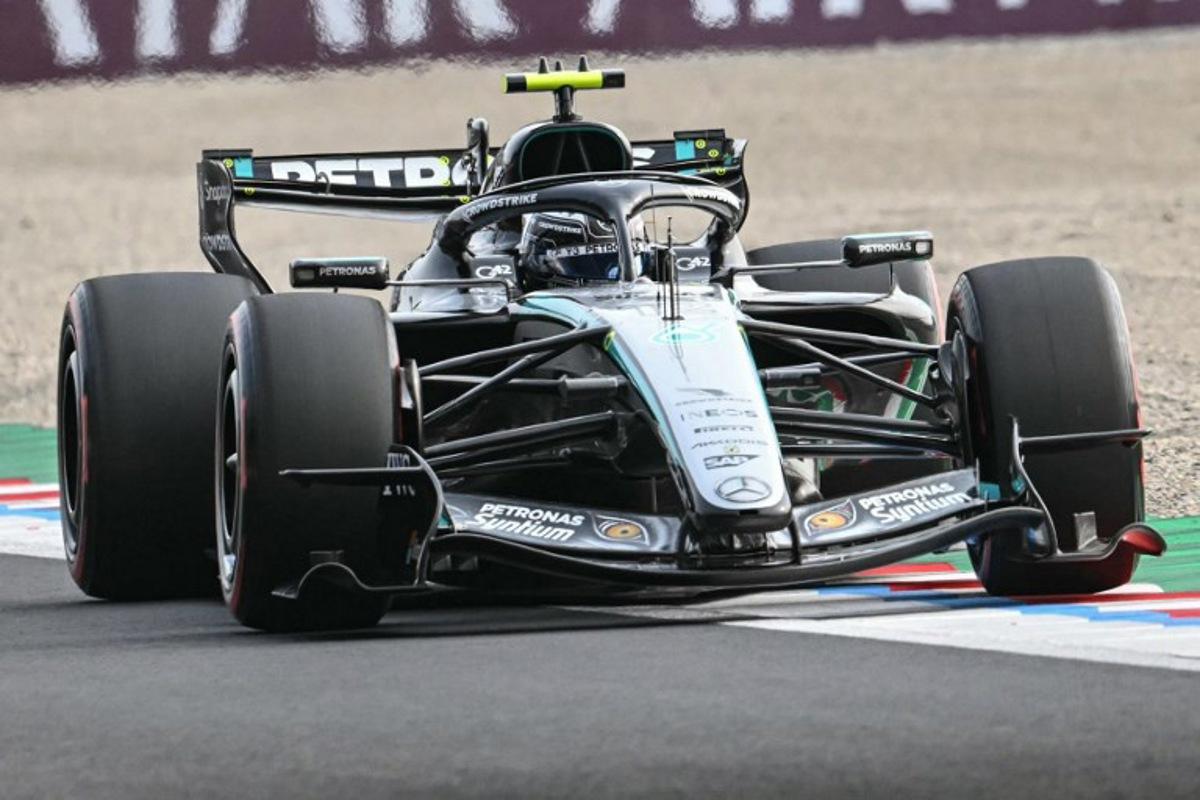 Mercedes' Italian driver Kimi Antonelli drives during the qualifying session ahead of the Formula One Japanese Grand Prix at the Suzuka circuit in Suzuka, Mie prefecture on March 28, 2026.  ANDREW CABALLERO-REYNOLDS / AFP