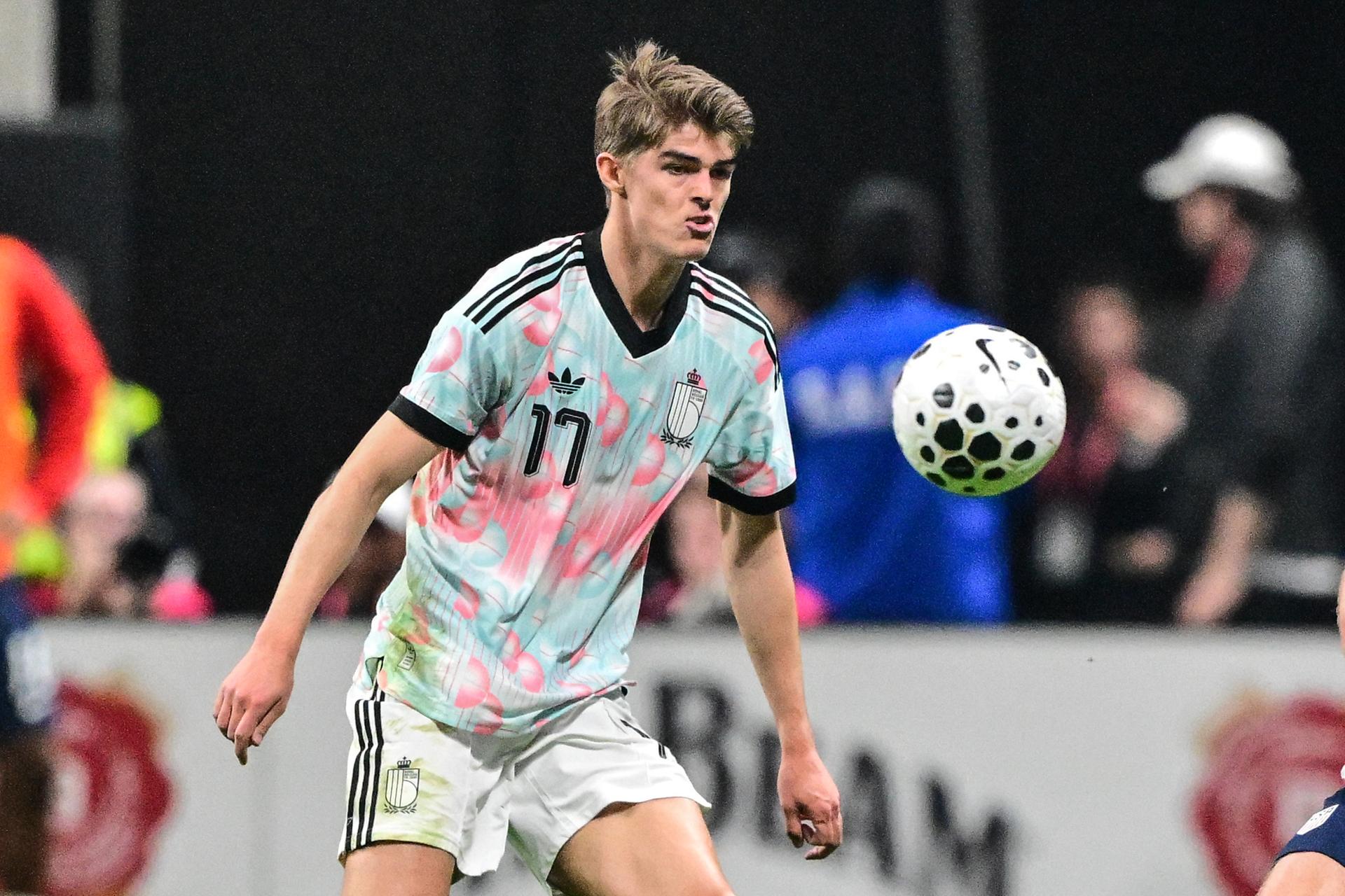 Belgium's Charles De Ketelaere pictured in action during a friendly soccer game between the United States national team and Belgian national soccer team Red Devils in Atlanta, on Saturday 28 March 2026, in preparation for the 2026 World Cup. BELGA PHOTO DIRK WAEM
