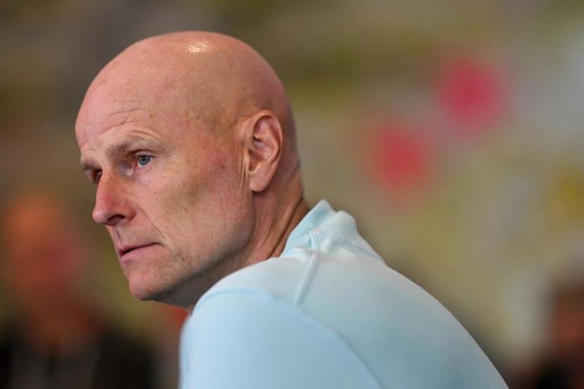 Norway's head coach Stale Solbakken gives a press conference in Montclair, New Jersey, on July, 6, 2026 during the 2026 World Cup football torunament.  MAURO PIMENTEL / AFP