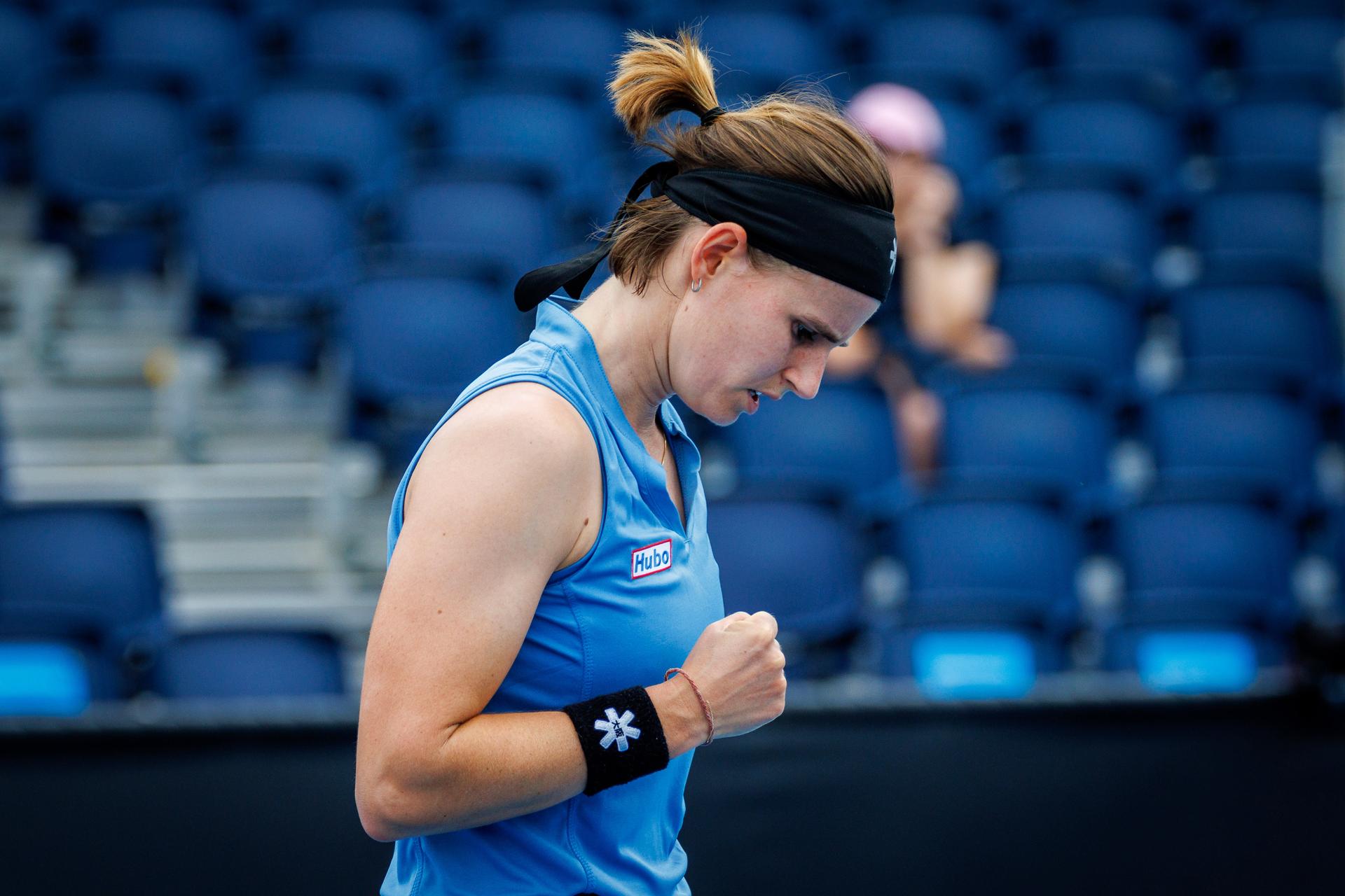 Belgium's Greet Minnen pictured during a third round qualifying match against Poland's Linda Klimovicova in the women singles at the Australian Open, Melbourne Park, Melbourne on Thursday 15 January 2026.  BELGA PHOTO PATRICK HAMILTON  --- BENELUX ONLY   ---