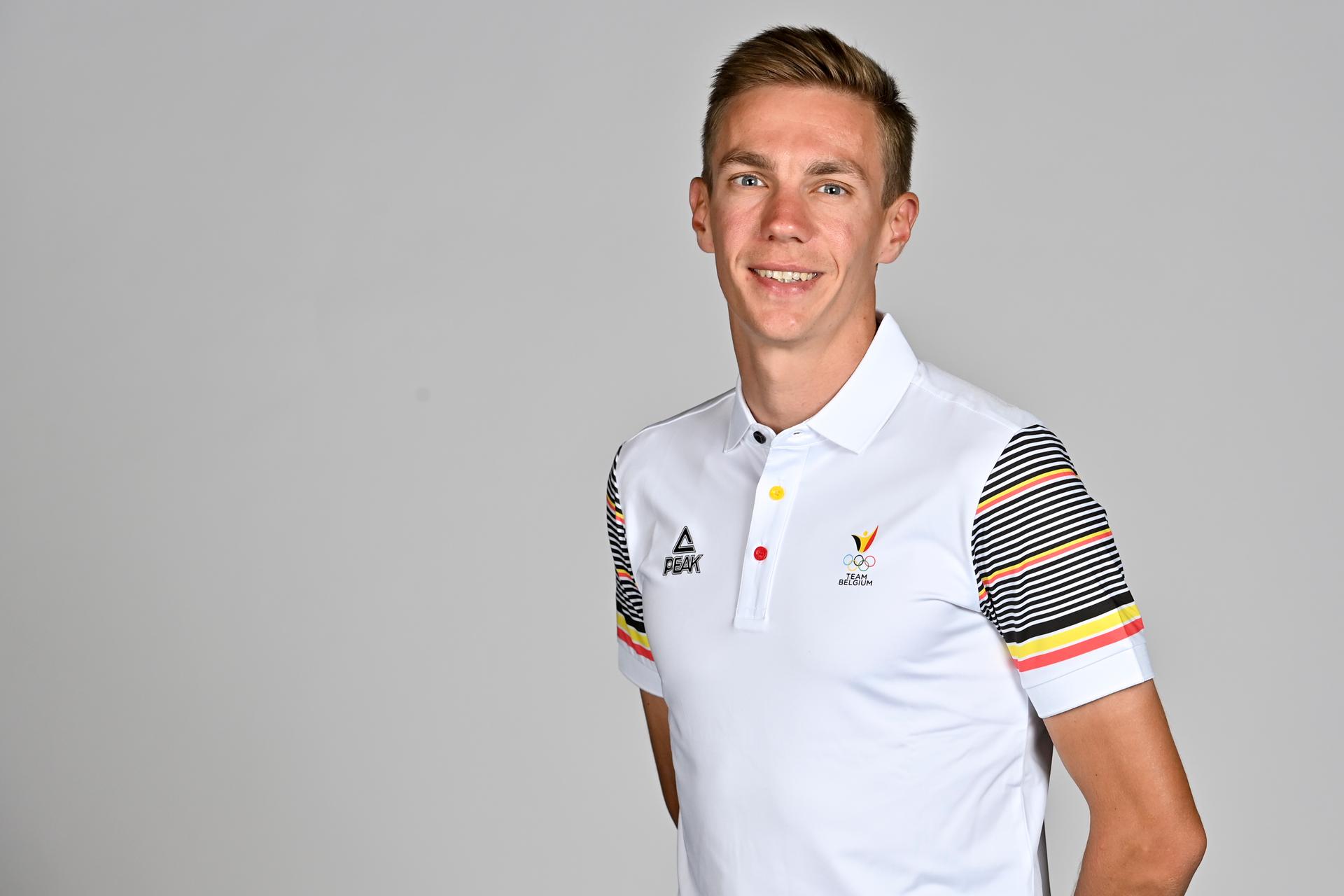 Belgian speed skater Bart Swings poses for the photographer at a photoshoot for the Belgian Olympic Committee BOIC - COIB ahead of the The World Games 2022 sports event, Monday 20 June 2022 in Deurne, Antwerp. BELGA PHOTO DIRK WAEM
