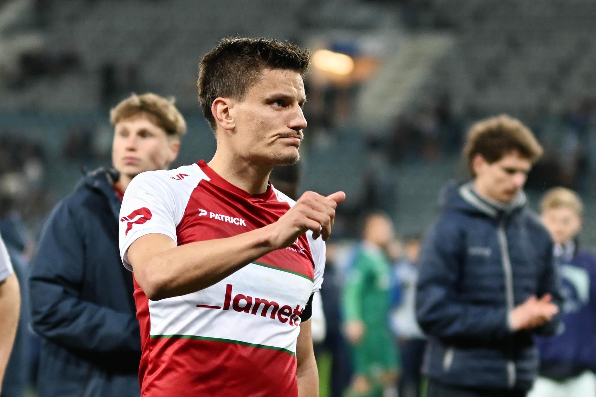 Essevee's Jelle Vossen is pictured after a soccer match between KAA Gent and Zulte Waregem, Friday 13 March 2026 in Gent, on day 29 of the 2025-2026 'Jupiler Pro League' first division of the Belgian championship. BELGA PHOTO MAARTEN STRAETEMANS