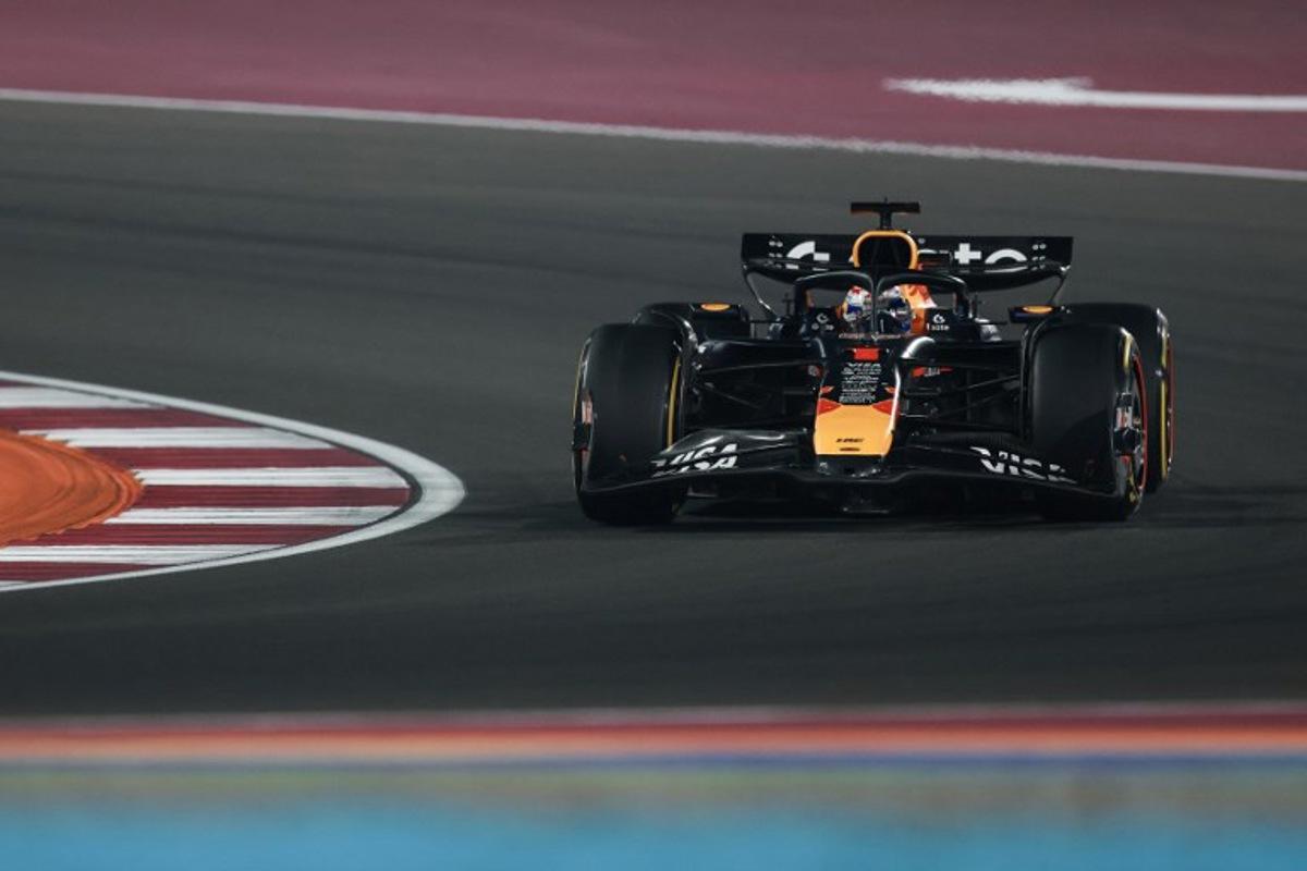 Red Bull Racing's Dutch driver Max Verstappen drives during the Formula One Qatar Grand Prix at the Lusail International Circuit in Lusail on November 30, 2025.  Karim JAAFAR / AFP
