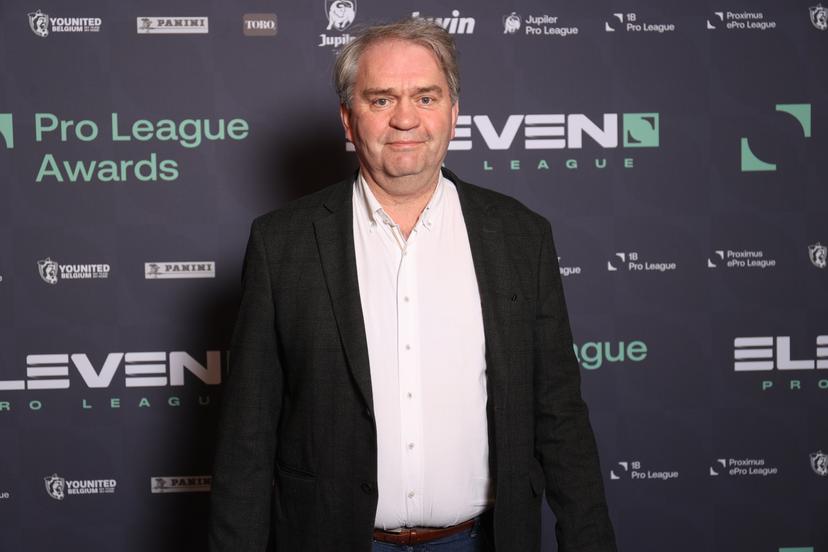 Pierre Francois poses for the photographer at the Pro League Awards 2021, for the best players in the 1st and 2nd (1b) divisions of the Belgian soccer championships, Monday 24 May 2021 in Brussels. BELGA PHOTO VIRGINIE LEFOUR