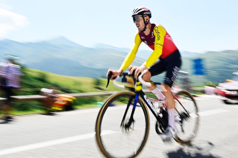 Spanish Alex Aranburu Deva of Cofidis pictured in action during stage 13 of the 2025 Tour de France cycling race, an 11km individual time trial from Loudenvielle to Peyragudes, on Friday 18 July 2025 in France. The 112th edition of the Tour de France starts on Saturday 5 July in Lille, France, and will finish in Paris, France on the 27th of July.   BELGA PHOTO DIRK WAEM