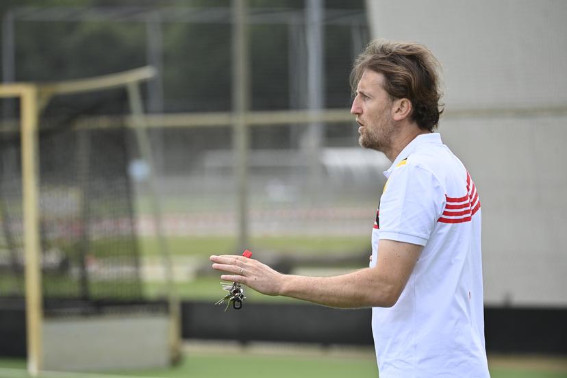 Belgium's assistant coach Xavier Reckinger pictured during a media day organized by the national hockey teams in preparation of the upcoming Olympic Games, Tuesday 16 July 2024 in Wilrijk. Belgium's women's team the Red Panthers and the men's Red Lions will compete at the 2024 Olympic Games in Paris. BELGA PHOTO JOHN THYS