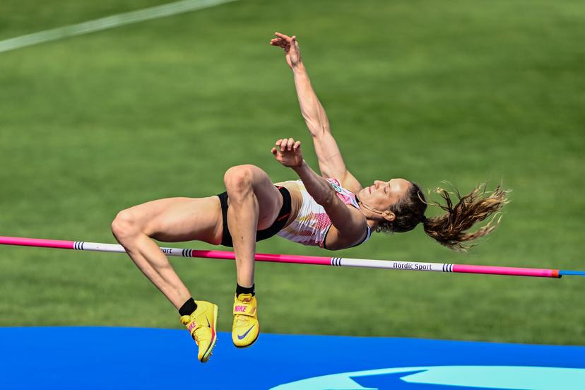 Belgian athlete Vidts Noor pictured in action during the High Jump event of the Women Pentathlon competition on the fifth day of the European Athletics Championships (August 10-18) in Birmingham, United Kingdom, on Friday 14 August 2026. BELGA PHOTO ERIC LALMAND