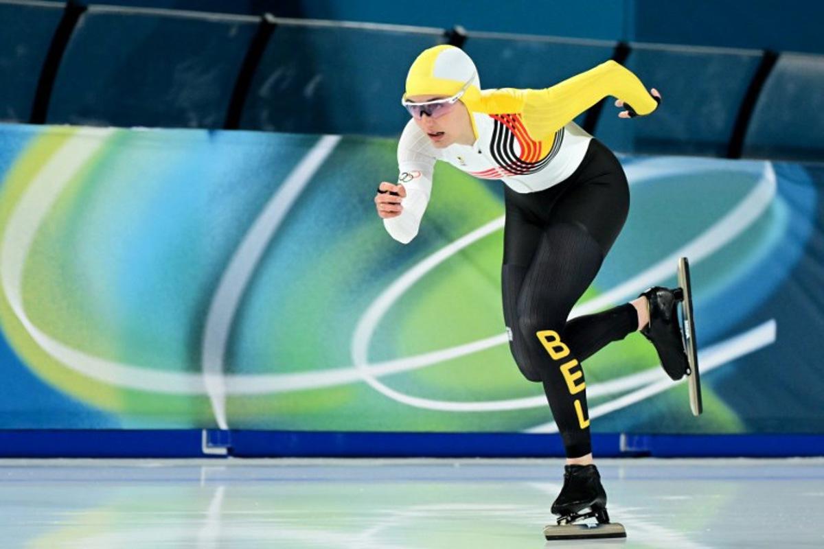 Belgium's Isabelle van Elst competes in the speed skating women's 1500m during the Milano Cortina 2026 Winter Olympic Games at Milano Speed Skating Stadium in Milan on February 20, 2026.  Piero CRUCIATTI / AFP